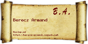 Berecz Armand névjegykártya